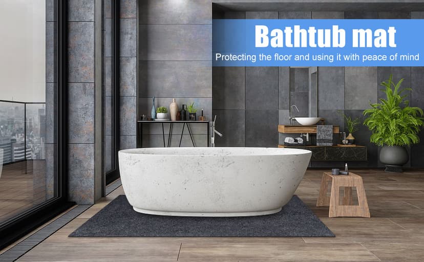 80 * 80 inch Inflatable Hot Tub Mat, Outdoor Indoor, Waterproof Slip-Proof Backing, Absorbent Spa Pool Ground Base Flooring Protector for Hot Tub