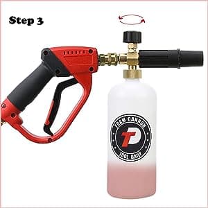 Tool Daily Foam Cannon with 1/4 Inch Quick Connector, 1 Liter, 5 Pressure Washer Nozzle Tips