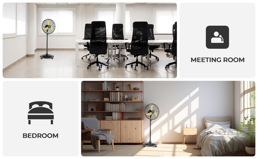 20'' Outdoor Quiet Oscillating Pedestal Fan With All Sealed Brushless DC Motor, 4-Speed Waterproof Outdoor Fan, Heavy Duty Industrial Floor Fans for House,Patios, Commercial, Garage, Warehouse