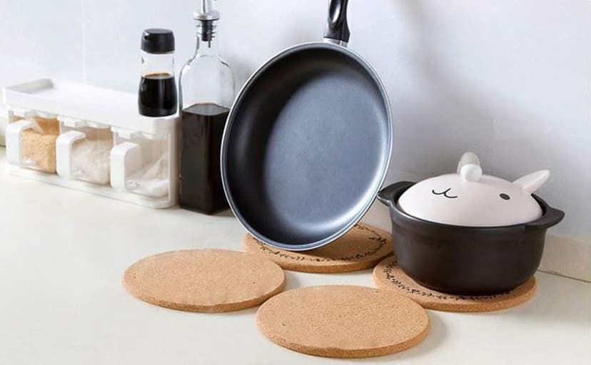 Cork Trivet, Trivets for Hot Dishes, Hot Pads for Kitchen Warm Gifts Cork Rounds for Relatives and Friends