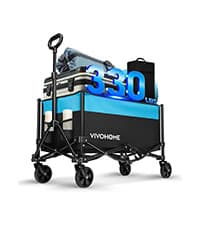 VIVOHOME Garden Cart Steel Heavy Duty 900 LBS Yard and Garden Wagon with 10 inch Tire and Handle Attach to ATV or Tractor Black