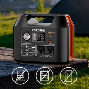 EnginStar Portable Power Station 300W 296Wh Battery Bank with 110V Pure Sine Wave AC Outlet for Outdoors Camping Hunting and Emergency, 80000mAh Backup Battery Power Supply for CPAP