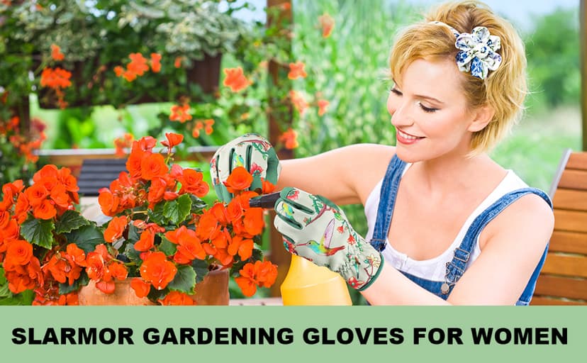 Leather-Gardening-Gloves for Women -Thorn-Proof Work-Gloves for Weeding, Digging, Planting,Pruning Yard garden Gloves