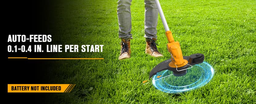 Cordless String Trimmer Compatible with Dewalt 20V Battery, 12-Inch Weed Wacker Cordless, Auto Line Feed, Electric Weed Eater Battery Powered, Grass Trimmer with 2 Replacement Spool