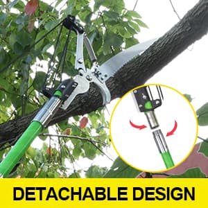 27 Feet Tree Pole Pruner Manual Branches Trimmer Tree Branch Garden Tools Loppers Hand Pole Saws Extendable Height Adustable System for Sawing and Shearing