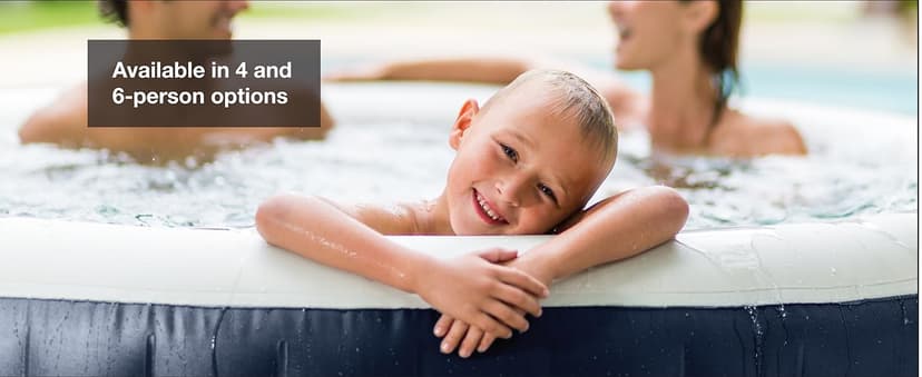 INTEX 28429EP PureSpa Plus Bubble Massage Spa Set: Includes Energy Efficient Spa Cover – 2 Contoured Headrest – LED Light – 4 Person Capacity – 77" x 28"