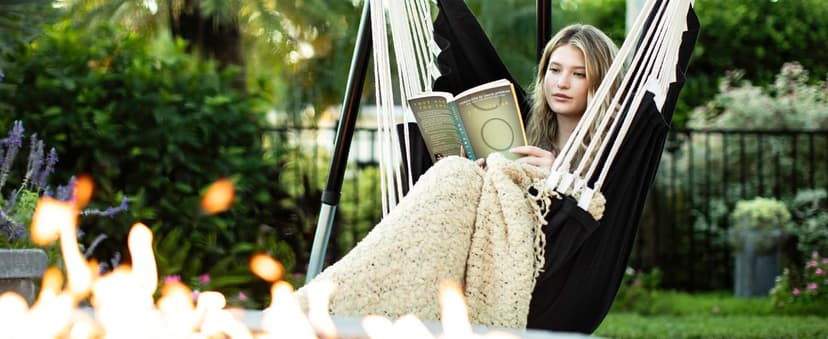 Indoor Hammock Chair Swing - Hanging Hammock Swing Chair - Indoor/Outdoor - Hanging Chairs for Bedroom, Patio, Porch, Swinging Chair Hammock for Adults - Built-In Footrest - Spacious Full Body Support