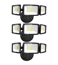 Onforu 60W Flood Lights Outdoor, 6000LM Brightness Security Lights Switch Controlled, 3 Adjustable Heads, IP65 Waterproof, 6500K Wall Mount Exterior LED Flood Light
