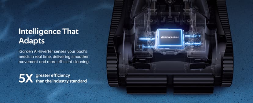 Pool Cleaner K60, 6H Runtime Cordless Robotic Pool Vacuum, Touch Screen, Smart Navigation, Cleans Floor, Walls, Waterline, Ideal for Above & In-Ground Pools, Self-Parking