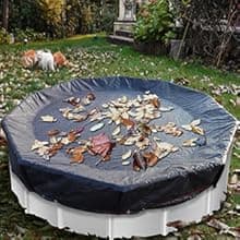 STARPYNG-Round Swimming Pool Cover, 5mil,Navy Blue and Black,Winter Underground Pool Cover,Easy Install, UV Protection,Water Proof Oval(Pool Size:19x28FT,Cover Size: 16x25FT)
