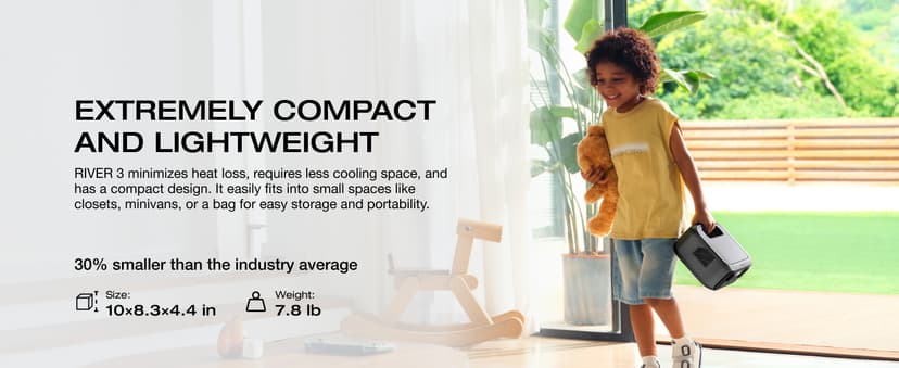 EF ECOFLOW Portable Power Station RIVER 3, 245Wh LiFePO4 Battery Power Station, 300W Up to 600W AC Output, <20 MS UPS & <30 dB, 1Hr Fast Charging Solar Generator for Outdoor/Camping/Home Use