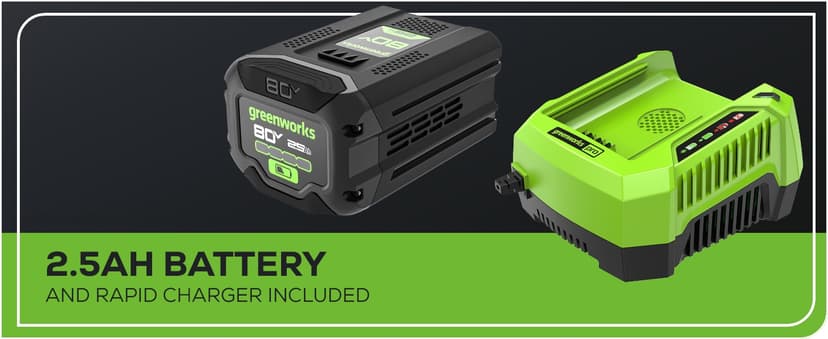 Greenworks 80V 700 CFM Cordless Leaf Blower - Commercial-Grade Power, 45-Min Rapid Charger for Wet Leaves & Heavy Debris (Includes 2.5Ah Battery)