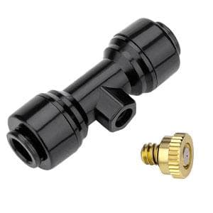 Misting Cooling System 98.4FT (30M) Misting Line + 50 Brass Mist Nozzles + 50 T-Connectors + 1 Faucet Adapters (3/4") Outdoor Mister for Patio Garden Greenhouse Trampoline for Waterpark