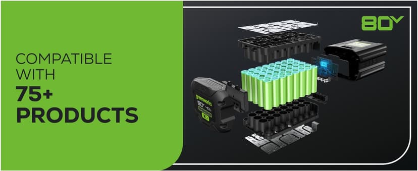 Greenworks 80V 700 CFM Cordless Leaf Blower - Commercial-Grade Power, 45-Min Rapid Charger for Wet Leaves & Heavy Debris (Includes 2.5Ah Battery)