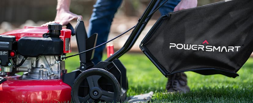 PowerSmart Lawn Mower Gas Powered, 18-Inch 144cc Engine 3-in-1 Walk-Behind Push Lawn Mower, Oil Included