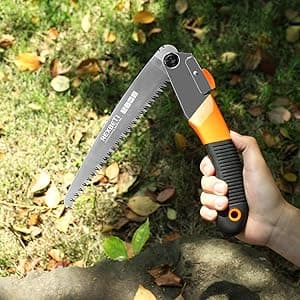REXBETI Folding Saw - 8 Inch Blade for Wood & Dry Wood Pruning, Compact Design, SK-5 Steel