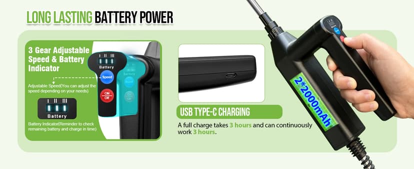 Battery Powered Sprayer 3.2 Gallon, VAXMAY Backpack Sprayer with 3 Adjustable Speeds, Battery Indicator, 5 Mist Nozzles, 41" Retractable Wand, USB Rechargeable Weed Sprayer for Lawn Garden Yard