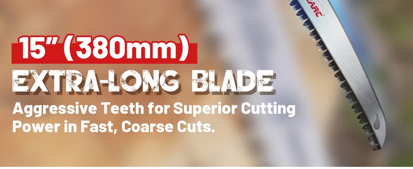 EZARC Japanese Teeth Reciprocating Saw Blade 15 Inch, Arc Edge Wood Pruning Saw Blades 6TPI for Tree Trimming, Wood Cutting, 3 Pieces