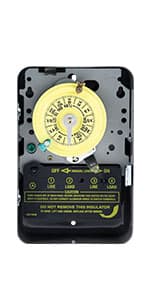 Intermatic T104 Electromechanical Timer Switch - Proven Durability, 40A Load Capacity, Versatile Scheduling, 1-12 Cycles Per Day - Manual Override, Tripper Included for Reliable Time-Based Control