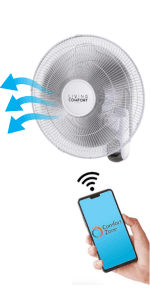Comfort Zone 16" Quiet 3-Speed Wall Mount Fan with Remote Control, Timer and Adjustable Tilt, Ideal for Home, Bedroom, Gym & Office, CZ16WR