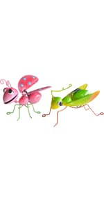 GIFTME 5 Metal Garden Sculptures Statues Yard Art Decoration,Set of 4 Garden Decor Perfect Hanging The Tree, Porch,Backyard or Patio Wall Decor