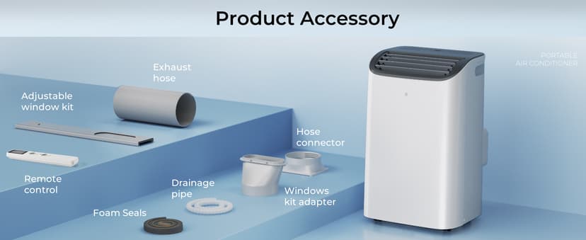 EUHOMY Portable Air Conditioners 12,000 Btu, 4 in 1 Portable Cooling AC with Heat, Dehumidifier, Fan Modes, Quiet Stand-up AC with 46dB Low Noise & Sleep Mode for Bedrooms, room up to 550 Sq.Ft