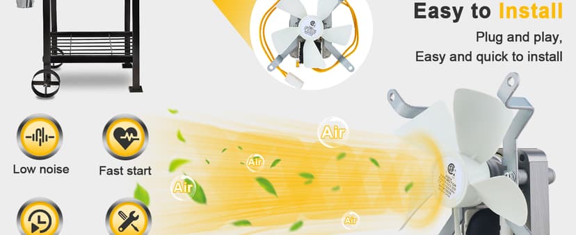 Grill Induction Fan Motor Replacement for Traeger, Pit Boss, Camp Chef Wood, Sam's Club, Z Grills Pellet Grills, AC120V 60Hz Pellet Grills Combustion Fan