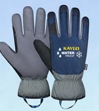 KAYGO Waterproof Work Gloves for Men and Women, Rubber Coated Non-slip Working Gloves for Garden, Outdoor Construction,KG150,Black,L
