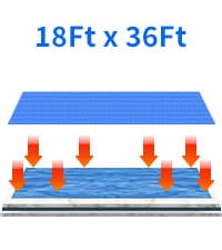 Evoio Solar Pool Covers, 12 x 24 Foot Solar Pool Blankets for Inground Above Ground Rectangular Swimming Pools, Heavy-Duty Floating Bubble Pool Hot Tub Spa Solar Covers Thermal Blanket (12 x 24 Ft)