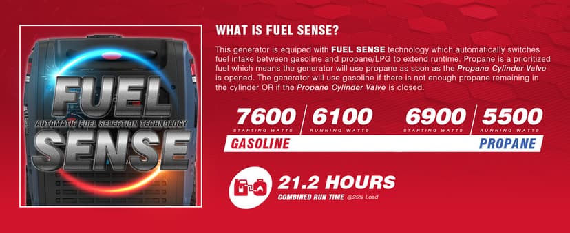 A-iPower 7600W Dual Fuel Portable Inverter Generator, Electric Start RV Ready, EPA & CARB Compliant CO Sensor, With Telescopic Handle For Backup Home Use, Tailgating & Camping (SUA7600iED)