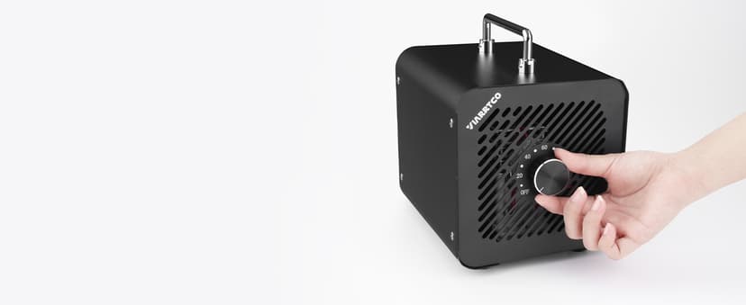 Ozone Machine Generator 30000mg/h - 6000+ Sq. Ft. Ozone Machine Odor Removal for Home and Car with 120min timer All Metallic Black