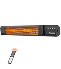 Infrared Heater 24H Timer Outdoor Heater, IP65, Memory Function Infrared Electric Patio Heater, 9 Levels Heating Touchscreen With Remote Electric heater, Restaurant Backyard, 1500W, Black