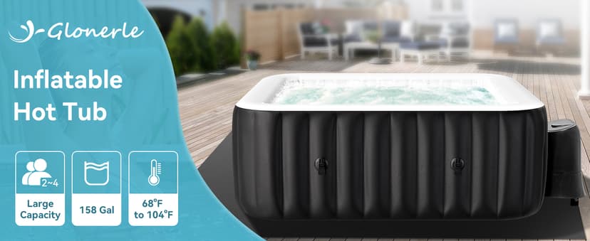 2-4 Person Inflatable Hot Tub, Round Portable Blow up Hot Tub, Leak-Proof PVC Outdoor Spa with 120 Air Jets, Insulated Cover & Heater Pump, 71” X 71” X 25”