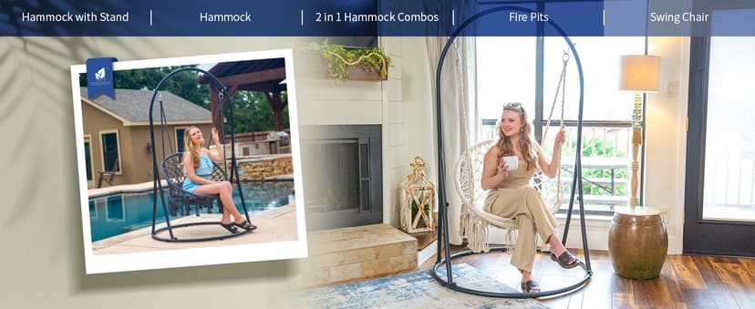 SUNCREAT Hammocks 14 FT Quick Dry Hammock Double Size with Spreader Bar, 2 Person Hammock for Outdoor Patio Yard Poolside, 450 lbs Capacity, Light Gray Stripes