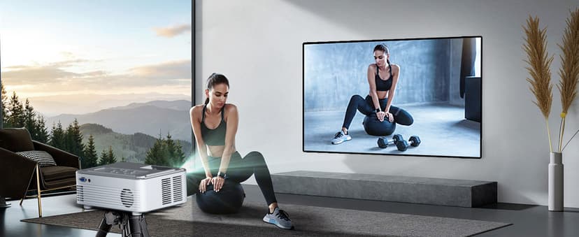 5G WIFI Bluetooth Projector with 100" Screen, 15000L Native 1080P Outdoor Projector, Pericat Home Theater Movie Projector,15W HIFI Speaker Video Projector Compatible with TV Stick/Phone/PC/Xbox
