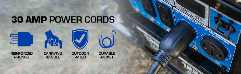 DuroMax XP3025GC 30-Amp 25-Foot 10-Gauge L14-30 Heavy Duty Generator Cord for Home Power Backup, Black