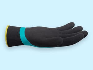 KAYGO Waterproof Work Gloves for Men and Women, Rubber Coated Non-slip Working Gloves for Garden, Outdoor Construction,KG150,Black,L