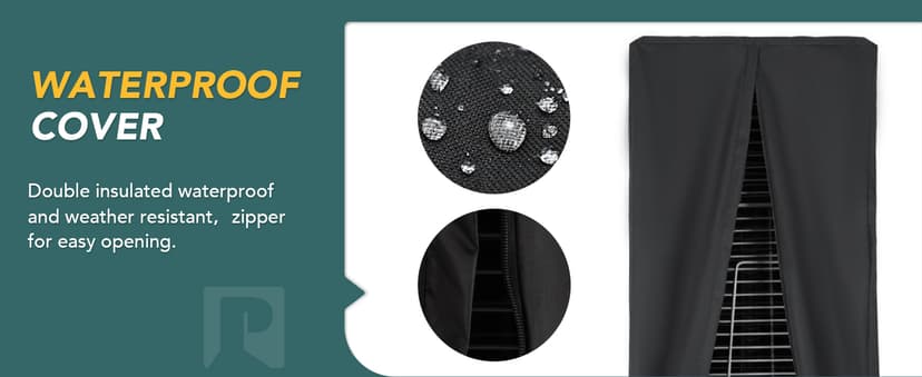 Pamapic Patio Heater, 48,000 BTU Pyramid Flame Patio Outdoor Heater with Cover, Quartz Glass Tube Stainless Steel Propane Heater with Wheels (Stainless Steel Color)