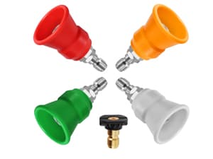 Pressure Washer Tips Power Washer Soap Nozzle Tips Multiple Degrees 1/4 Quick Connect Design Up to 4,500 PSI 2.5 GPM(5-Pack)