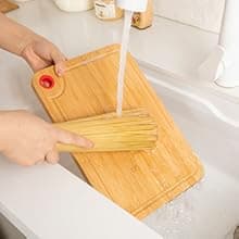 2 Packs,Bamboo Wok Brush, Refined Kitchen Cleaning Brush, Traditional Natural Bamboo Pot Brush, One Piece Structure,Powerfully Scrub Pots and Jars of Stains (Small, Flat Mouth)