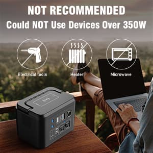 Portable Power Station 350W, Powkey 260Wh/70,000mAh Backup Lithium Battery, 110V Pure Sine Wave Power Bank with 2 AC Outlets, Portable Generator for Outdoors Camping Travel Hunting Emergency