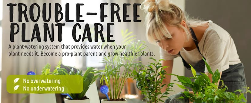 LGL Plant Watering Globes - Automatic Self Watering Globes. Decorative Self Watering Planter Inserts Made From Hand-Blown Durable Glass. Self Watering Spikes to Support Plant Health. 4 Pack, Jumbo.