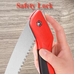 10 Inch Heavy Duty Pruning Saw, Folding Hand Saw with SK5 Curved Blade, Triple-cut Razor Teeth Used for Trees Wood Cutting Camping Gardening Work, Hiking, Landscaping, Tree Trimming