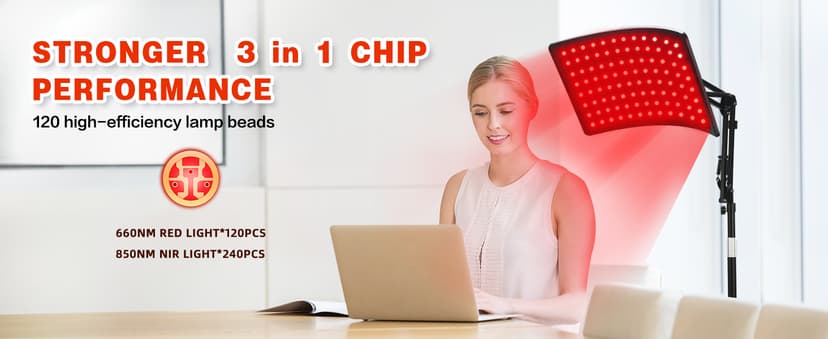 Red Light Therapy for Face and Body, Red Infrared Light Therapy Lamp with Stand Led 660nm Red Light-Therapy& 850nm Infrared Light Device for Body