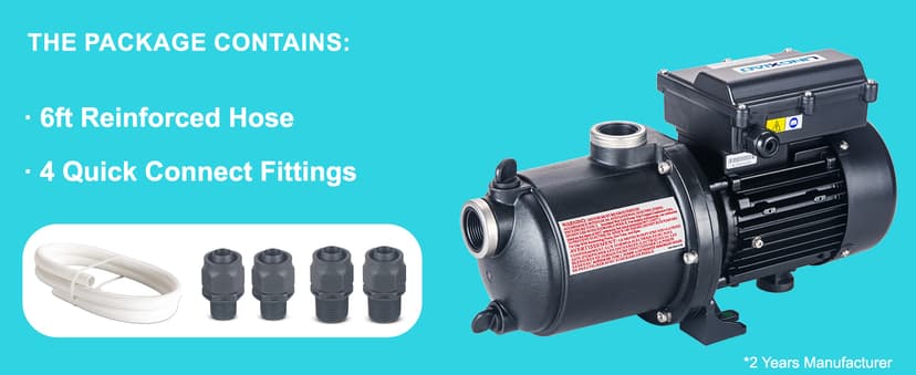 Pool Booster Pump 3/4 HP for Pressure Pool Cleaners PB460 180-480, EC-LA01N, OEM Booster Pump 3/4 HP, 115V or 230V, 60PSI, Energy Star Specification - Black