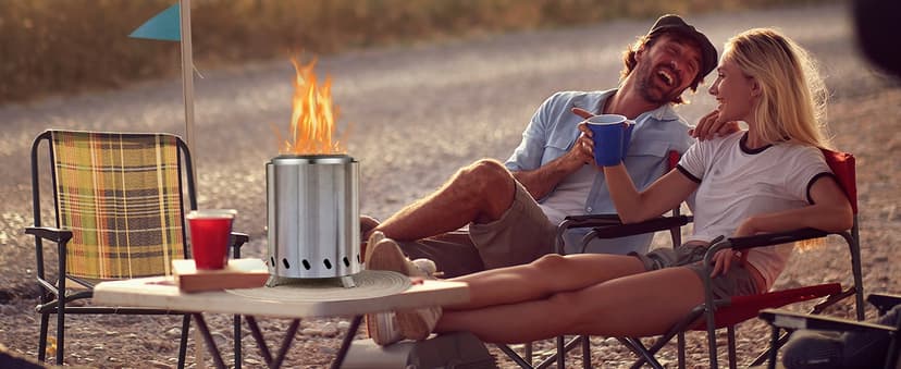 Table Top Firepit 6 Inch - Tabletop Fire Pit Camping Stove 304 Stainless Steel Pellet Patio Heater Portable Smokeless Fire Pit 6"x6.89" Silver