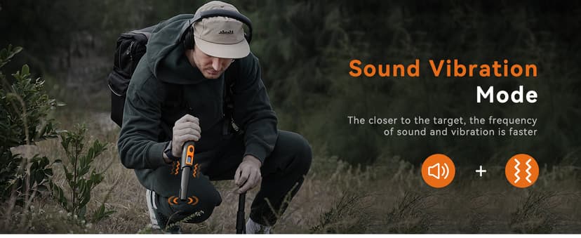 SUNPOW Metal Detector Pinpointer for Adults & Kids, Fully Waterproof, 360°Detection Handheld Pin Pointer Wand with LCD Screen, 3 Modes (Buzzer, Vibration,Sound) for Treasure Hunting- OTMD08