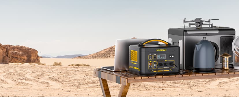 VTOMAN Jump 1500X Portable Power Station 1500W (3000W Peak), 828Wh LiFePO4 (LFP) Battery Powered Generator with Expandable Capacity, 3x Pure Sine Wave 1500W AC Outlets, 2xPD 100W, 3x Regulated 12V DC