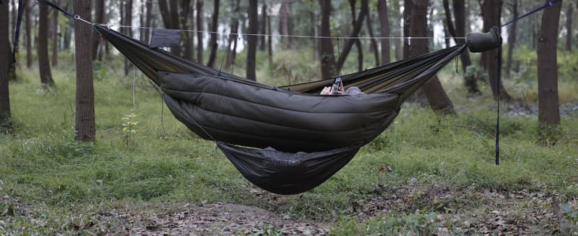 onewind 12×10 ft Hammock Tarp, Ultralight Tarp Silnylon Hammock Rain Fly Lightweight Waterproof Camping Tent Tarp with Doors, Easy to Setup with Stuff Sack, Tent Stakes, OD Green