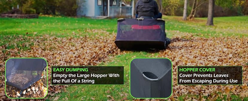42-Inch Tow-Behind Lawn Sweeper, 10" Nylon Brushes, Universal Tractor/ATV Hitch, Never-Flat Wheels, Adjustable Height, 1-Year Warranty, Ideal for Leaves, Grass & Debris